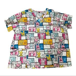 It’s Happy Bunny NWT scrub top 3X
